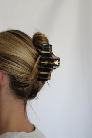 Blueberry Lemon Cafe Claw Clip