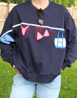 Red, White & Beach Crewneck