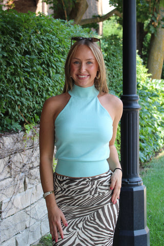 Turquoise Knit Halter